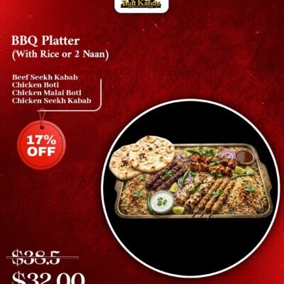 BBQ Platter (With Rice or 2 Naan)